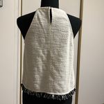 ZARA Beige Sleeveless Fringe Tweed top Photo 1