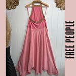 Free People  maxi dress Medium  flowy halter cotton blend striped boho Photo 2