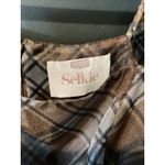 Selkie The Plaid Puff Organza Dress size XXS Brown Photo 3