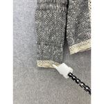 Chico's  Women's Knit Blazer Gray Crochet Marled Open Front Size 1 Fringe Hem Photo 6