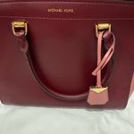 Michael Kors NWOT Two-Tone Wine Benning Satchel Photo 2