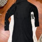 Black ribbed long sleeve batwing sweater dress NWT Size M Photo 0