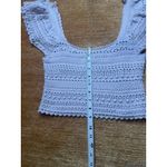 Sincerely Jules Crochet Knit Flutter Sleeve Crop Top Lavender Size XS Purple Photo 3