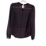 Who What Wear  Black Brown Circle Sheer Blouse XS Photo 2