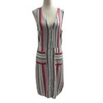 Old Navy  Women Size Small Striped Dress Button Front Summer Linen 2-726 Photo 0