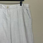 Eileen Fisher 100% Organic Linen Cream Wide Leg Trouser Pants Size L Lagenlook Photo 5