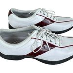 Callaway Calloway White Maroon Leather Upper Lace Up Rubber Sole Women's Golf Shoes Sz 9 Photo 1