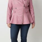 Ashley Stewart  Mauve Leather Jacket Photo 0