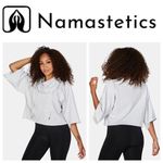 Namastetics Hoodie Athleisure NEW Activewear Pullover Lounge XL Grey Crop Photo 2