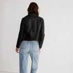 Madewell  The Washed Leather Motorcycle Jacket Black Photo 2