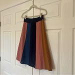 Boden Stripe Wool Blend A Line Skirt Pink Blue Tan Black Womens 4L Size undefined Photo 2