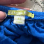 Gianni Bini M royal blue Elsie Off The Shoulder Ruffle Open Neck Bodysuit Top Photo 6