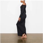 SKIMS Off the Shoulder Smooth Long Sleeve Maxi Dress Onyx Discontinued- NWT L Photo 1