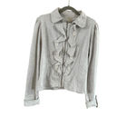 Women's Unbranded Light Gray Ruffle Blazer M Size XL Photo 1