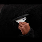 Athleta NWT  Cozy Sherpa Snap‎ Pullover in Black Size Medium Photo 3