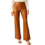 Free People Free‎ People Uptown High Waist Faux Leather Flare Pants in Brown Sz 12 Photo 1