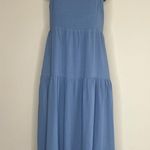 The Comfy And Ready Reilly Ruffle Maxi Dress In Dusty Blue Photo 3