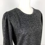 ZARA  Shimmer Metallic Black Blouse Ruched Shoulders Large Cocktail Office Party Photo 13