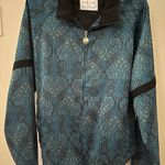 Urban Outfitters NWOT  Young Adult / Teen Blue Paisley Scarf Print Satin like Bomber Jacket M Photo 4