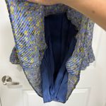 Free People NWT Blue Floral Ruffle Mini Dress Long Bell Sleeves Size 4 Photo 3