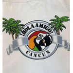 Cancun Vintage Canvas Print Tote Bag Parrot Palm Trees Inside Pocket 100% Cotton Photo 1