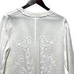 Soft Surroundings Cardigan Top MP Floral Embroidered Button Tie Front Cottage Photo 4