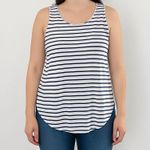 LA Hearts  Blue and White Striped Tank Top Size Medium. Photo 0