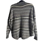 American Eagle  Size Medium Mock Neck Sweater Netural Chunky Striped Photo 2