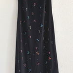 Onyx Nite Dress Womens 12P Black Slinky Maxi Party Martini Glasses Artsy Vintage Photo 0