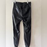 ZARA  Black Faux Leather Skinny Pants Zipper Split Bottom Photo 2