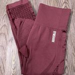 Gymshark Energy Seamless Cropped Leggings Pink Maroon Red Size Medium Spandex Photo 3