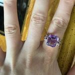 Natural Rose de France Sterling Silver Cocktail Ring Size 9 Purple Photo 2
