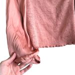 J.Crew  Squareneck Smocked Featherweight Satin Top Blouse Long Sleeve Rose Pink Photo 2