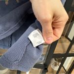 Brandy Melville mini skirt waffle knit slate blue textured drawstring emmie Photo 6