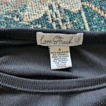 Black Fitted Long Sleeve Tie Front Lace Blouse Ribbed SZ S Stretch Crew Top Y2K Photo 11