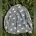 Macaron 100% Cotton Oversized Button Up Denim Jacket Sz Small Blue Photo 2