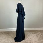 Vince Camuto One Shoulder Ruffled Evening Gown Blue Size 6 Thigh Slit Formal Photo 2