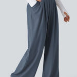 Halara NWOT Flex Waffle High-waisted Wide-leg Work Pants with Pockets Size M Photo 0