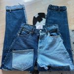 Revice Denim REVICE Matchmaker Love at First Sight Jeans Size 25 Patchwork High Rise Blue Photo 1