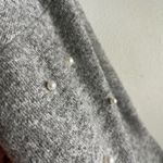 ZARA  Gray Pearl Embellished Knit Sweater Top Women’s Size S Minimalist Chic Photo 5