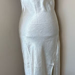 Altar'd State Satin Midi Dress Womens Small Champagne Ivory Bridal Bachelorette Photo 0