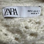 ZARA Cream Chunky Knit Cardigan Sweater – Size S – Cozy Open Weave Boho Layering Photo 5