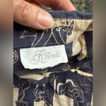 Vintage K Arnold book floral print short sleeve silk blouse, size medium Blue Photo 7