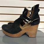 Free People  Suede Cedar Clog Black Straps Size 40.5/10.5US Photo 4