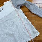 J.Crew Color Block Gray Cream White Back Zip Terry Cloth Sweater Size S Photo 10