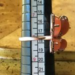 Natural Peach Moonstone Sterling Silver Ring Gold Size 8 Photo 6