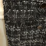 Laundry by Shelli Segal  Black White Tweed Fringe Double Breasted Vest Medium Photo 5