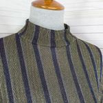 ZARA  Metallic Striped Crinkle Mock Neck Blouse Gold Multi Small Photo 4