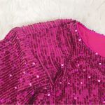 Eliza J  Hot Pink Sequin Long‎ Sleeve Mini Dress Formal Cocktail Party Size 6 New Photo 6