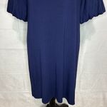Lilly Pulitzer  LINDELL Sz Small Navy Viscose Stretch Shirt Dress Bubble Sleeves Photo 2